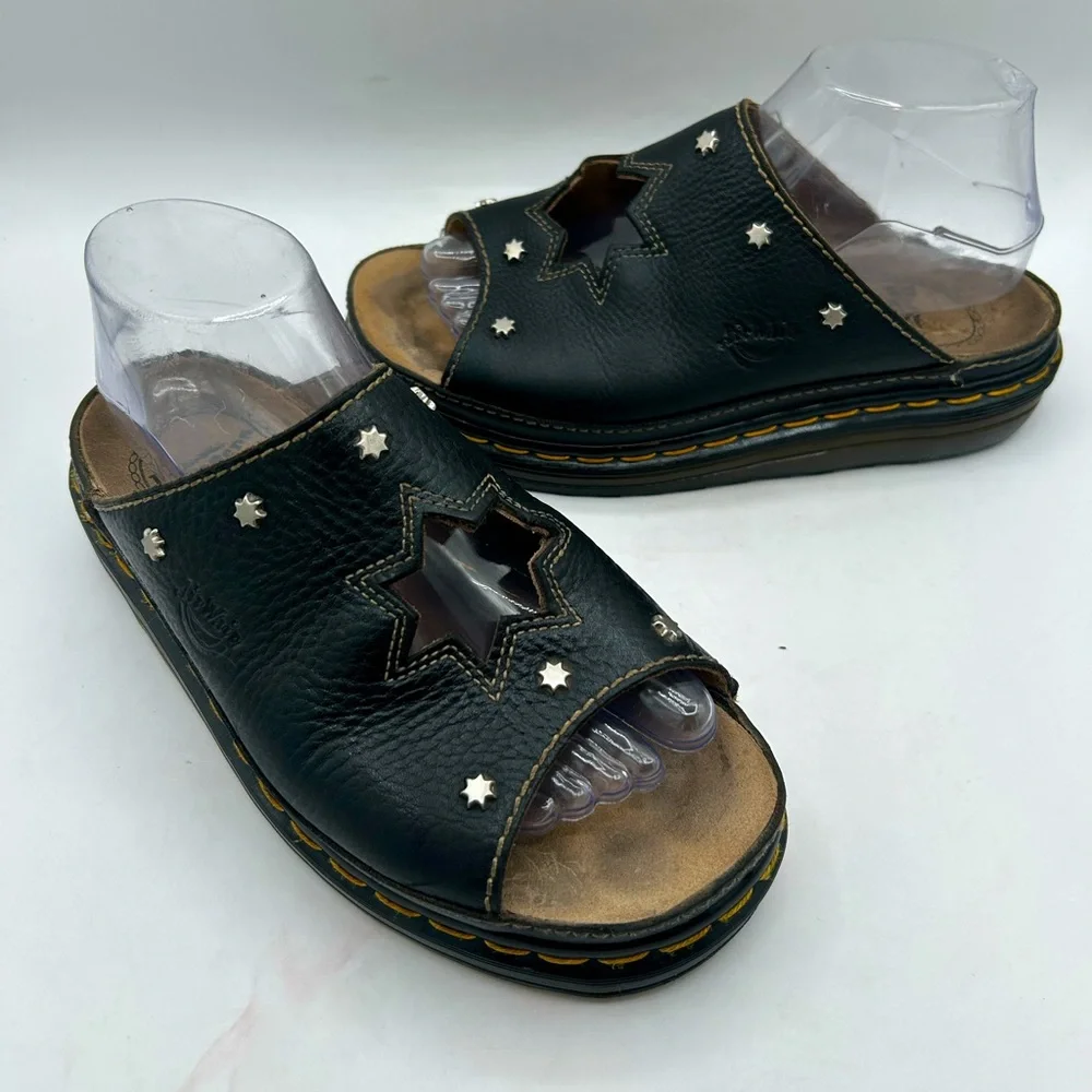 RARE vintage Dr Marten Star Cut Out Studded Slides Made In England Dunnet Sandal - Picture 3 of 17